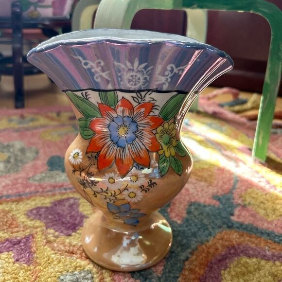 Vintage Lusterware Vase Made in Japan 7" - Picture 14 of 16